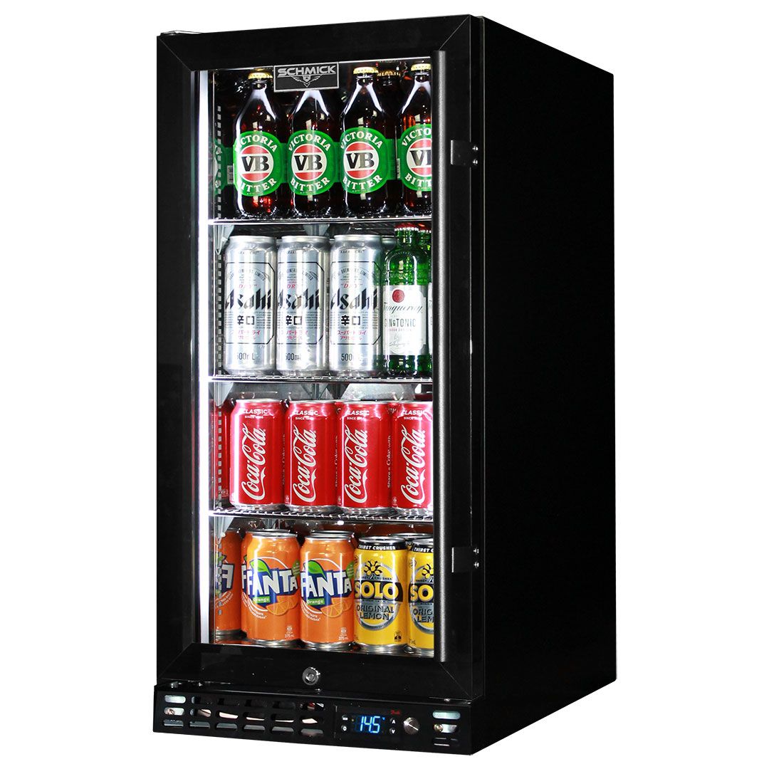 Schmick Black Front Venting Under Bench Heated Glass Door Bar Fridge M Bar Fridges New Zealand