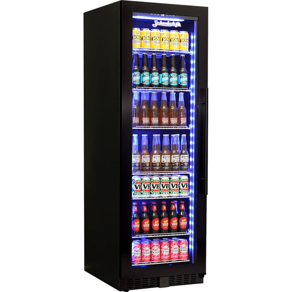 Schmick Black Upright Glass Door Drinks Refrigerator Model BD425B-B
