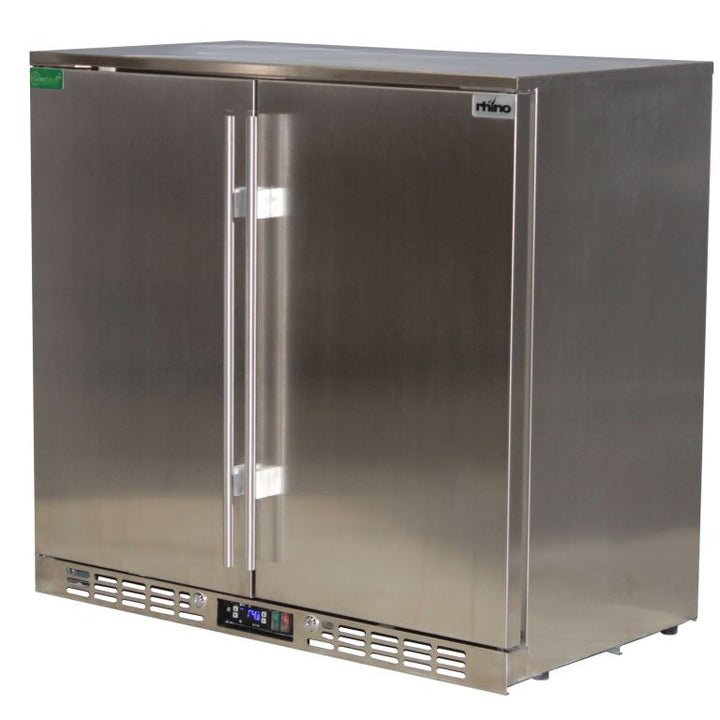 Quality Outdoor Rhino Stainless Steel 2 Door Solid Stainless Bar Fridge