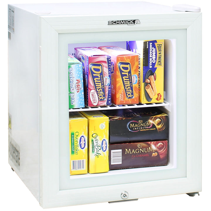 Mini Freezer with Glass Door with heated 4 x layered tempered glass door