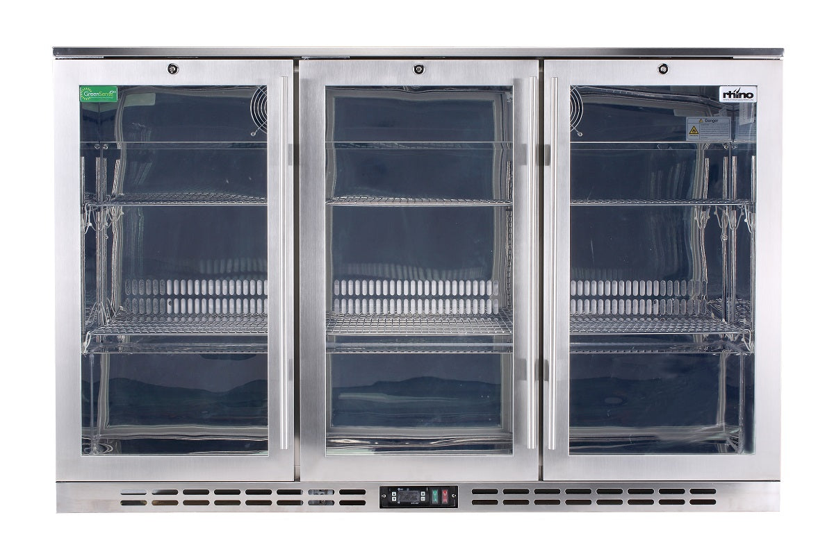 3 door best sale glass bar fridge